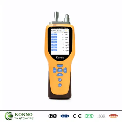 Detector de gas multi portátil de calidad del aire IP66 6 en 1 Contador de partículas de gas/polvo/Co/CO2/No2/So2/Pm2.5/Pm10