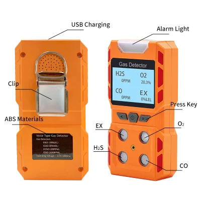 Detector de gas portátil de 4 funciones H2s O2 Ex Co a la venta